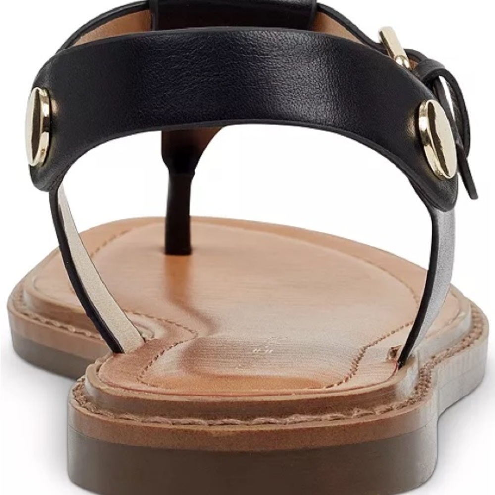 Black Leather Women's Sandals - Picture 3 of 7